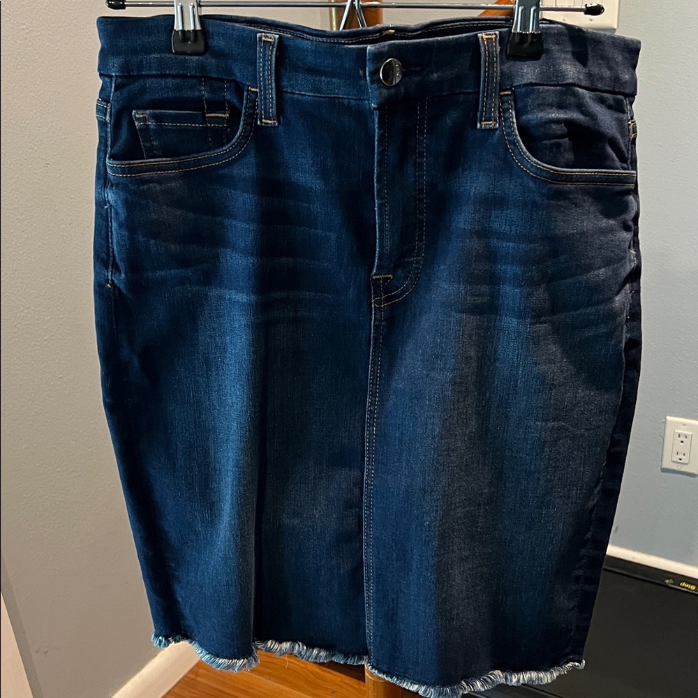 Gently used, Jen7 by 7 For All Mankind Dark Blue Denim Pencil Skirt